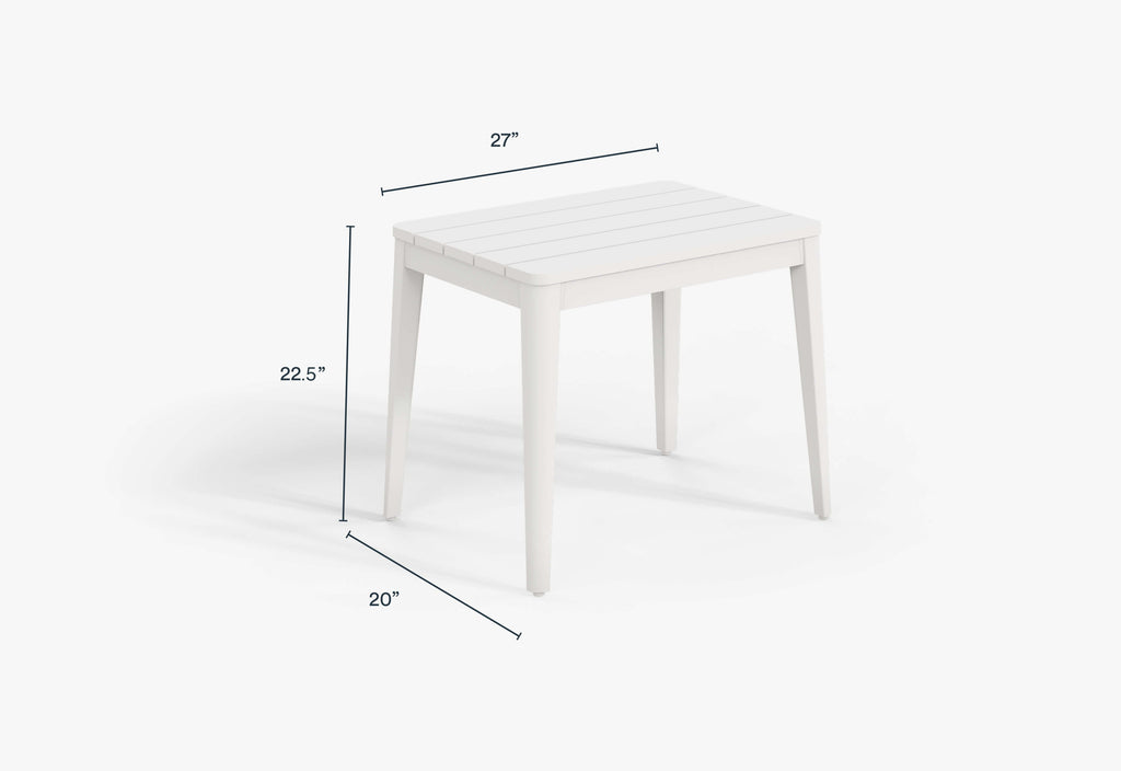 Table d'appoint d'extérieur rectangulaire en aluminium, lot de 2
