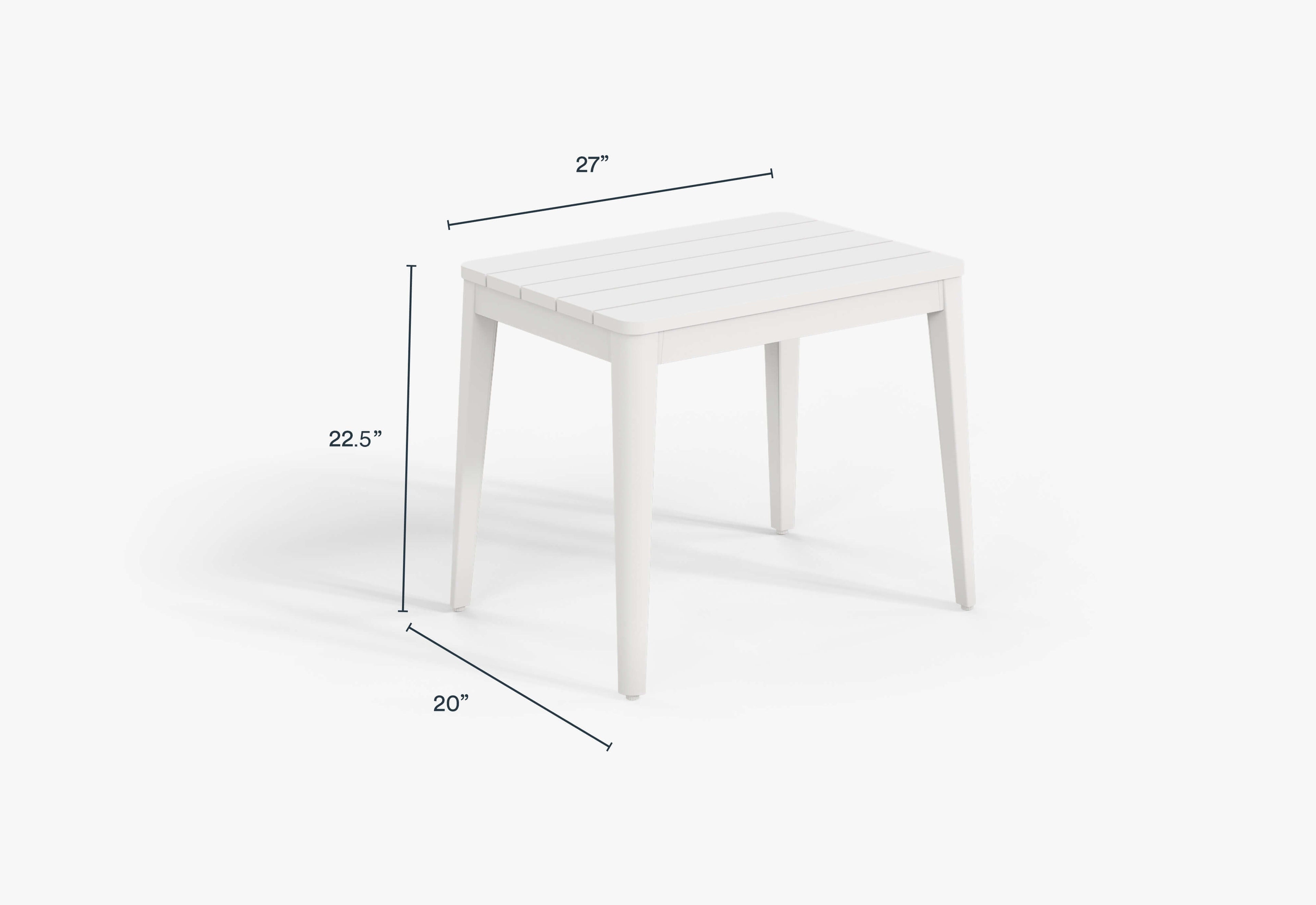Table d'appoint d'extérieur rectangulaire en aluminium