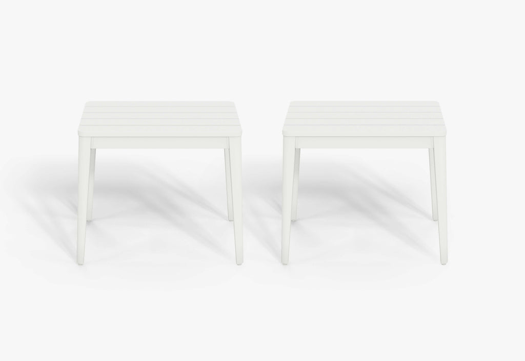 Table d'appoint d'extérieur rectangulaire en aluminium, lot de 2