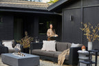Canapé d'extérieur en osier noir avec fauteuils - 5 places