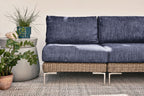 Canapé d'extérieur en osier marron avec fauteuils - 5 places