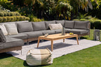 Canapé d'extérieur en osier marron avec fauteuils - 5 places