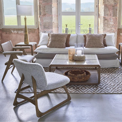 Fauteuil en mousse naturelle Blanc d'Ivoire Zoe