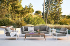 Chaise d'angle d'extérieur en aluminium blanc - Droite