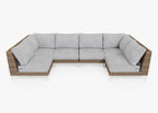 Housse pour canapé sectionnel Wicker U - 6 places