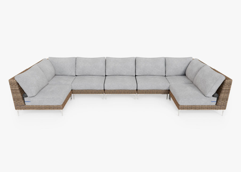 Housse pour canapé sectionnel Wicker U - 7 places