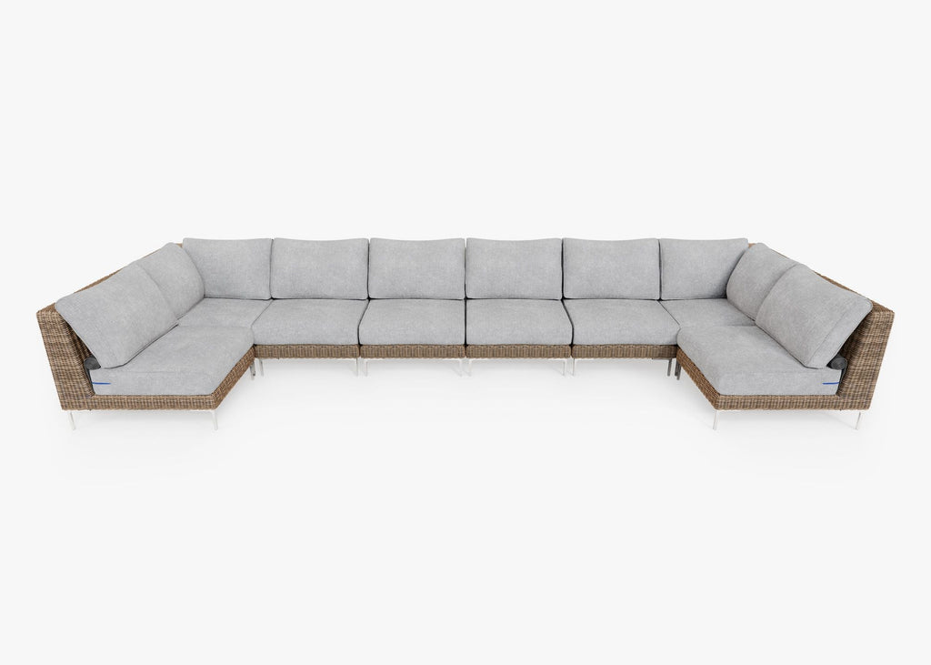 Housse pour canapé sectionnel Wicker U - 8 places