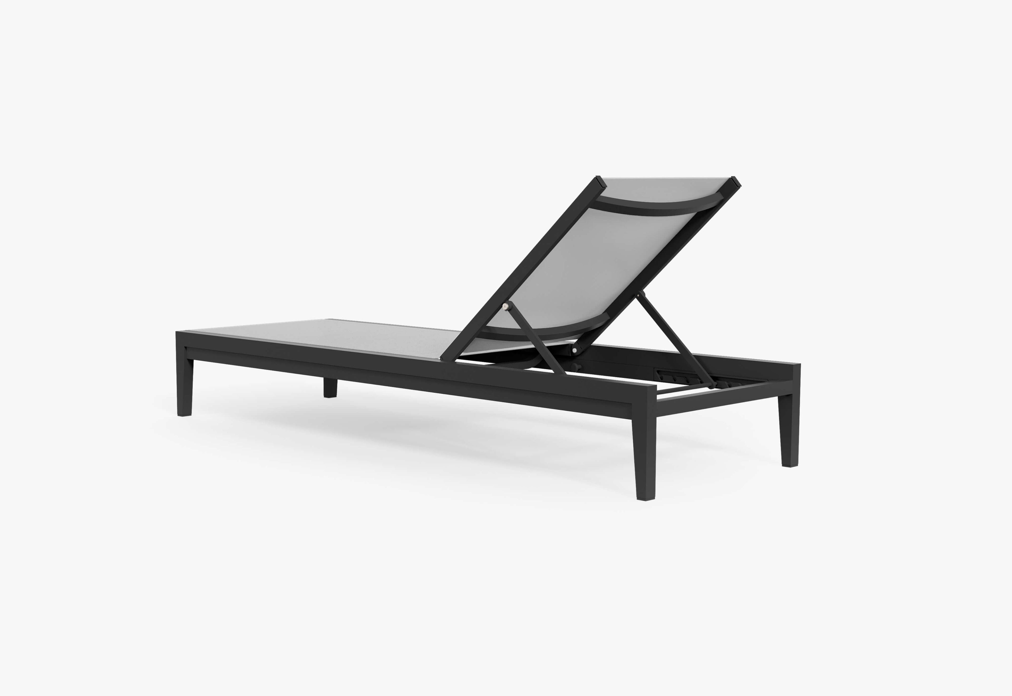 Chaise longue d'extérieur en aluminium anthracite