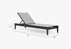 Chaise longue d'extérieur en aluminium anthracite