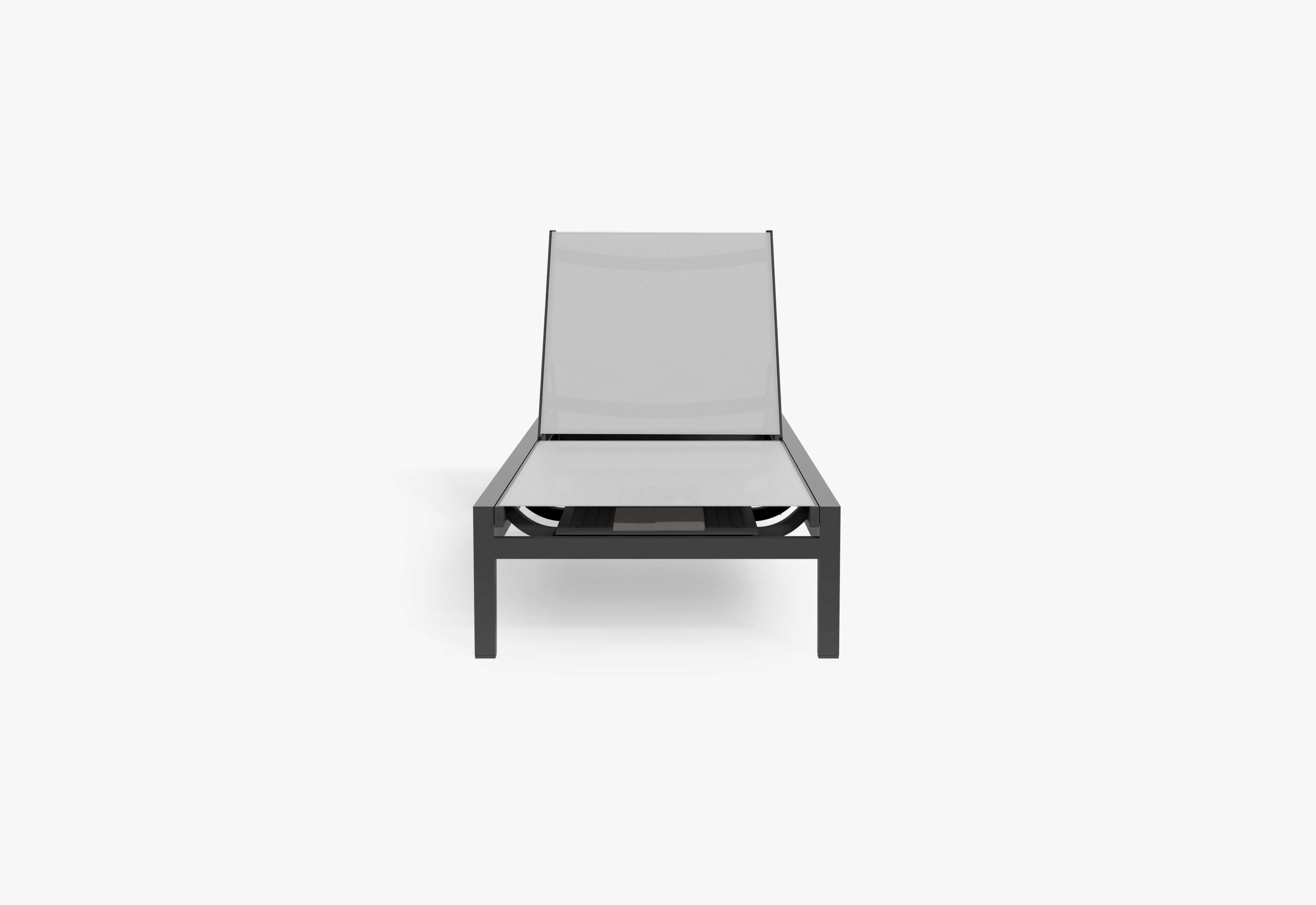 Chaise longue d'extérieur en aluminium anthracite