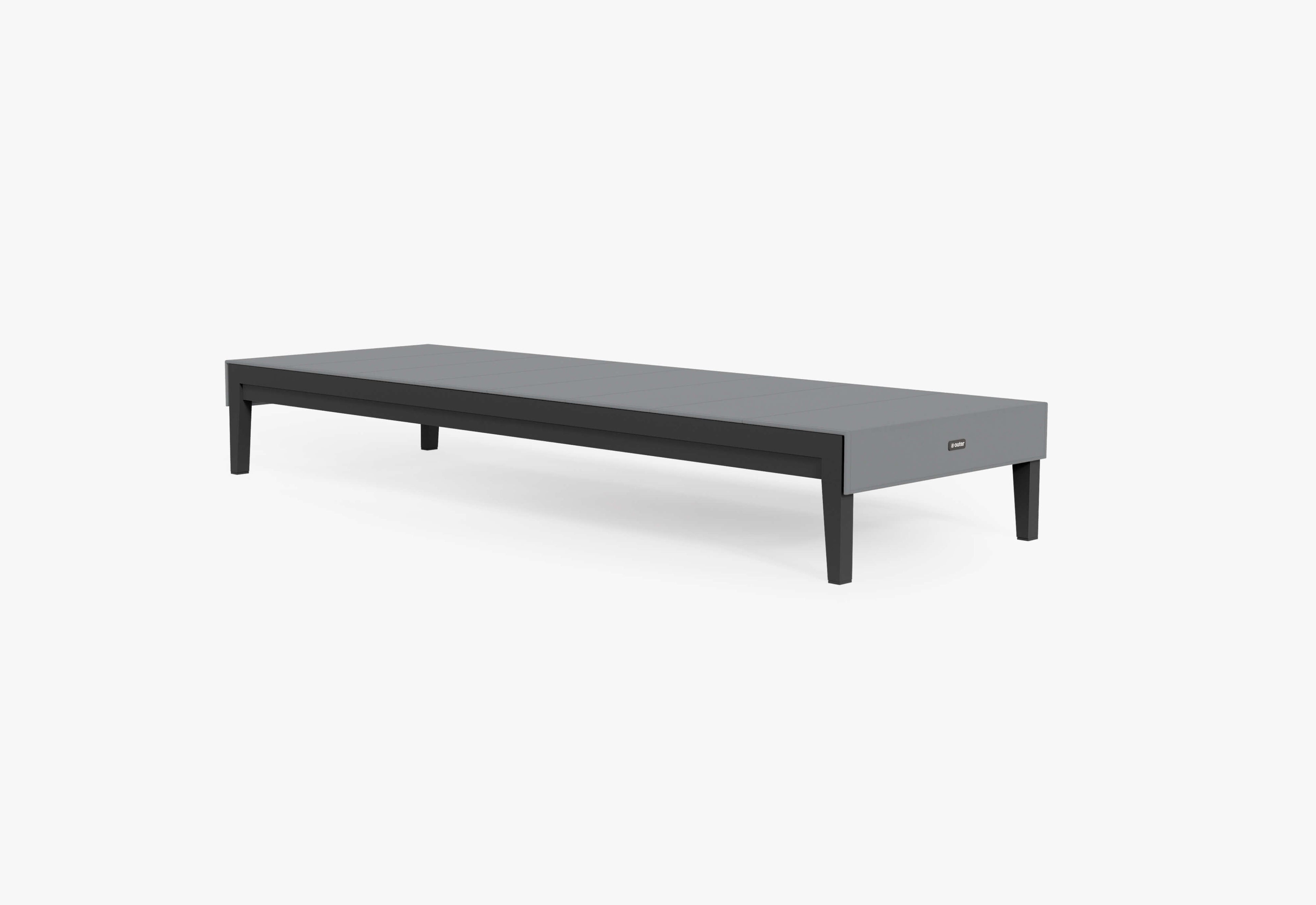 Chaise longue d'extérieur en aluminium anthracite