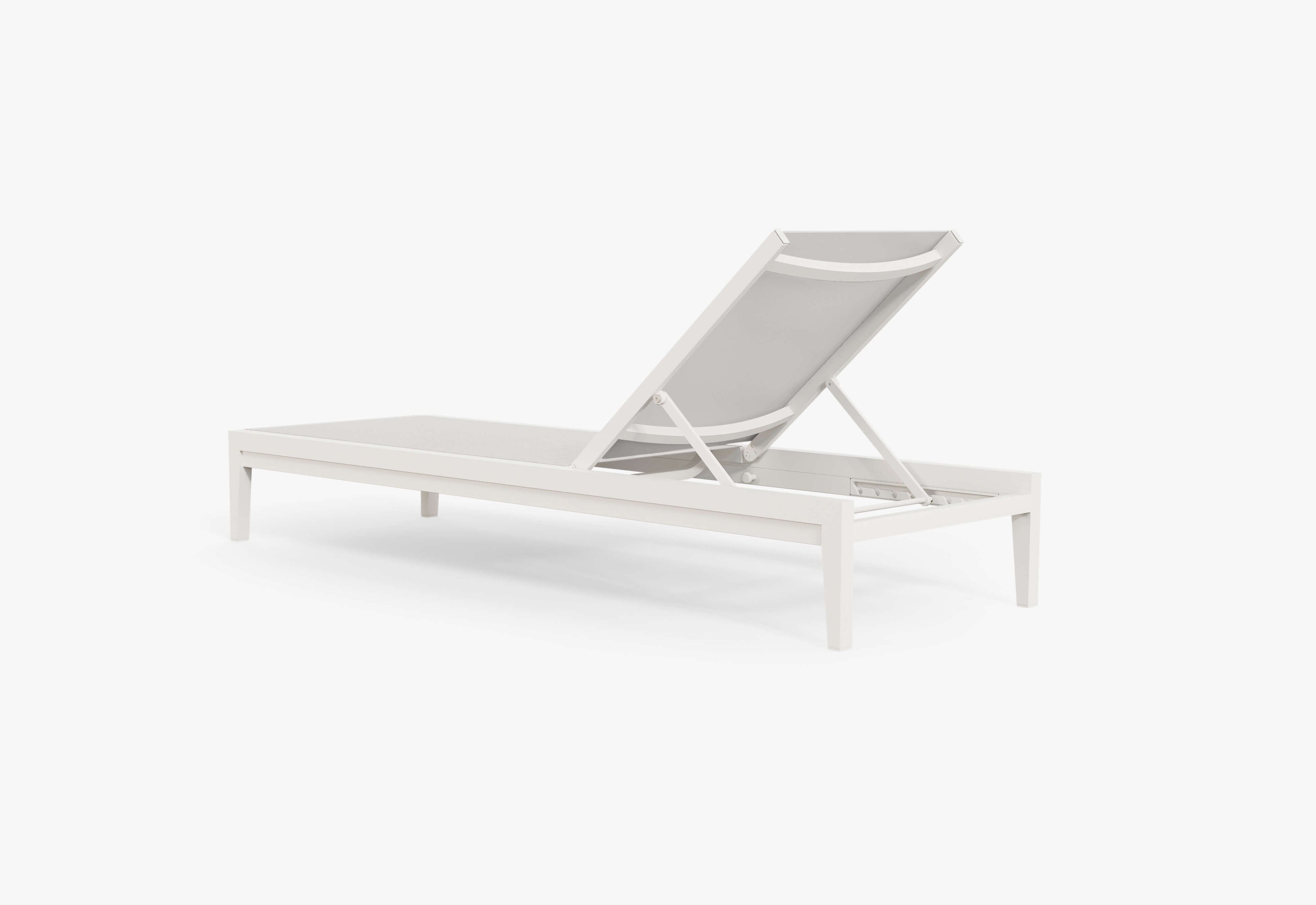 Chaise longue d'extérieur en aluminium blanc