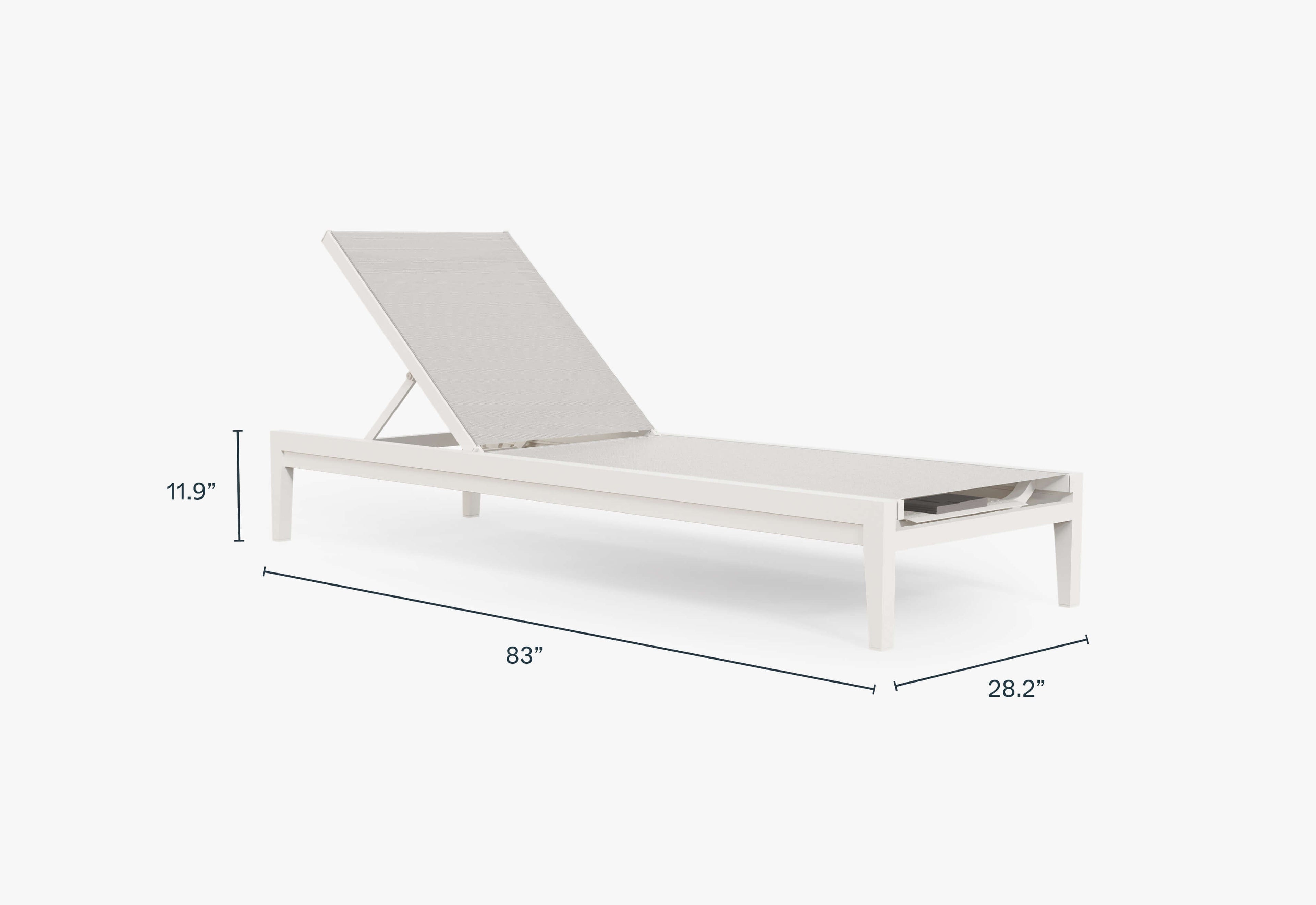 Chaise longue d'extérieur en aluminium blanc