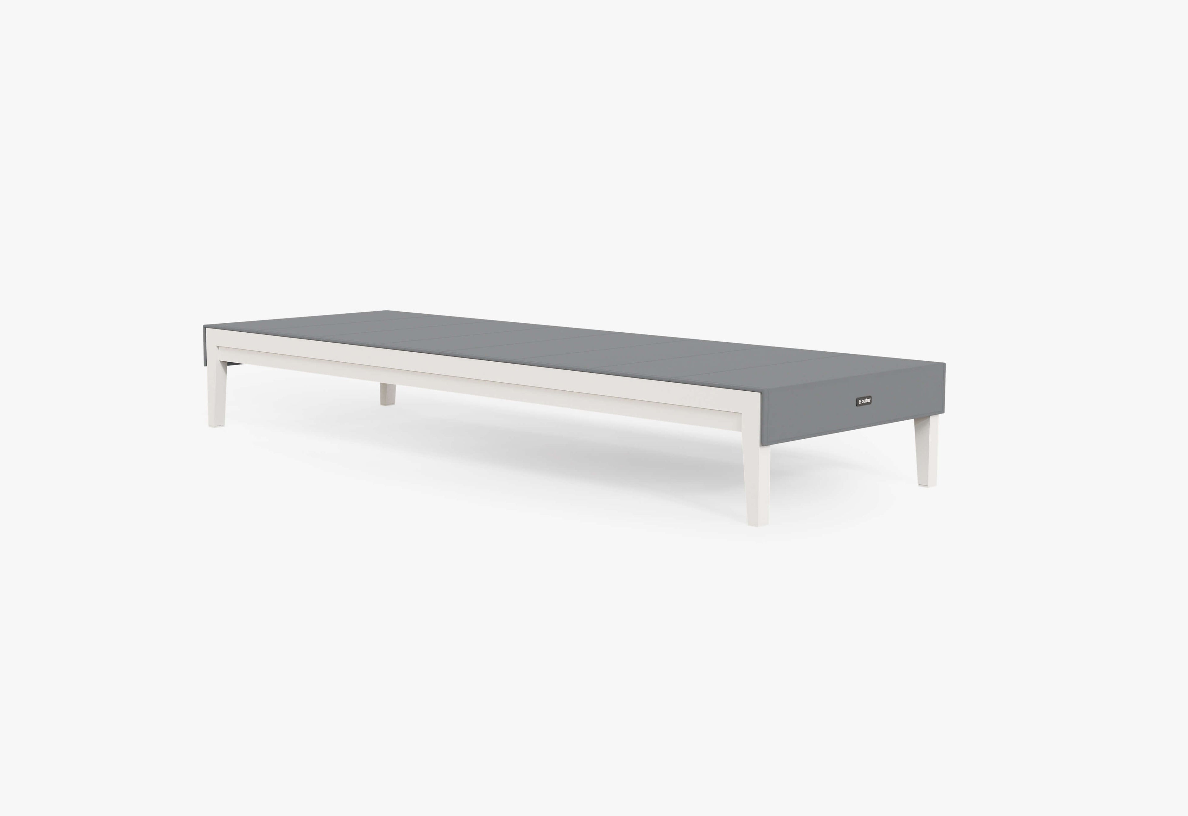 Chaise longue d'extérieur en aluminium blanc