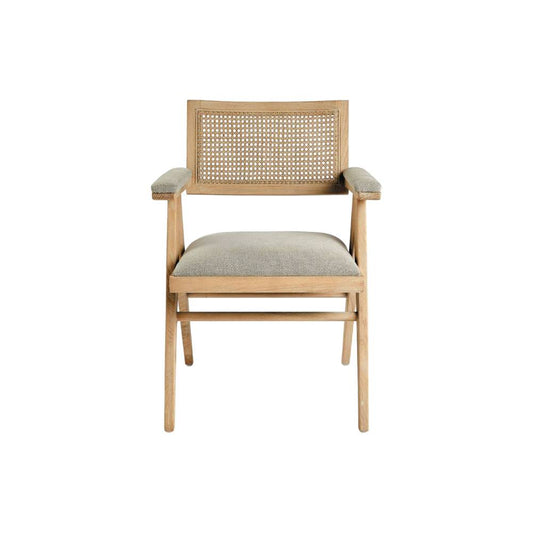 Fauteuil Charles Blanc d'Ivoire - Lin beige et mousse naturelle