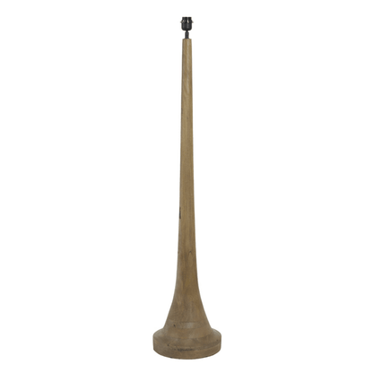 Lampadaire en bois brun foncé mat et abat-jour naturel