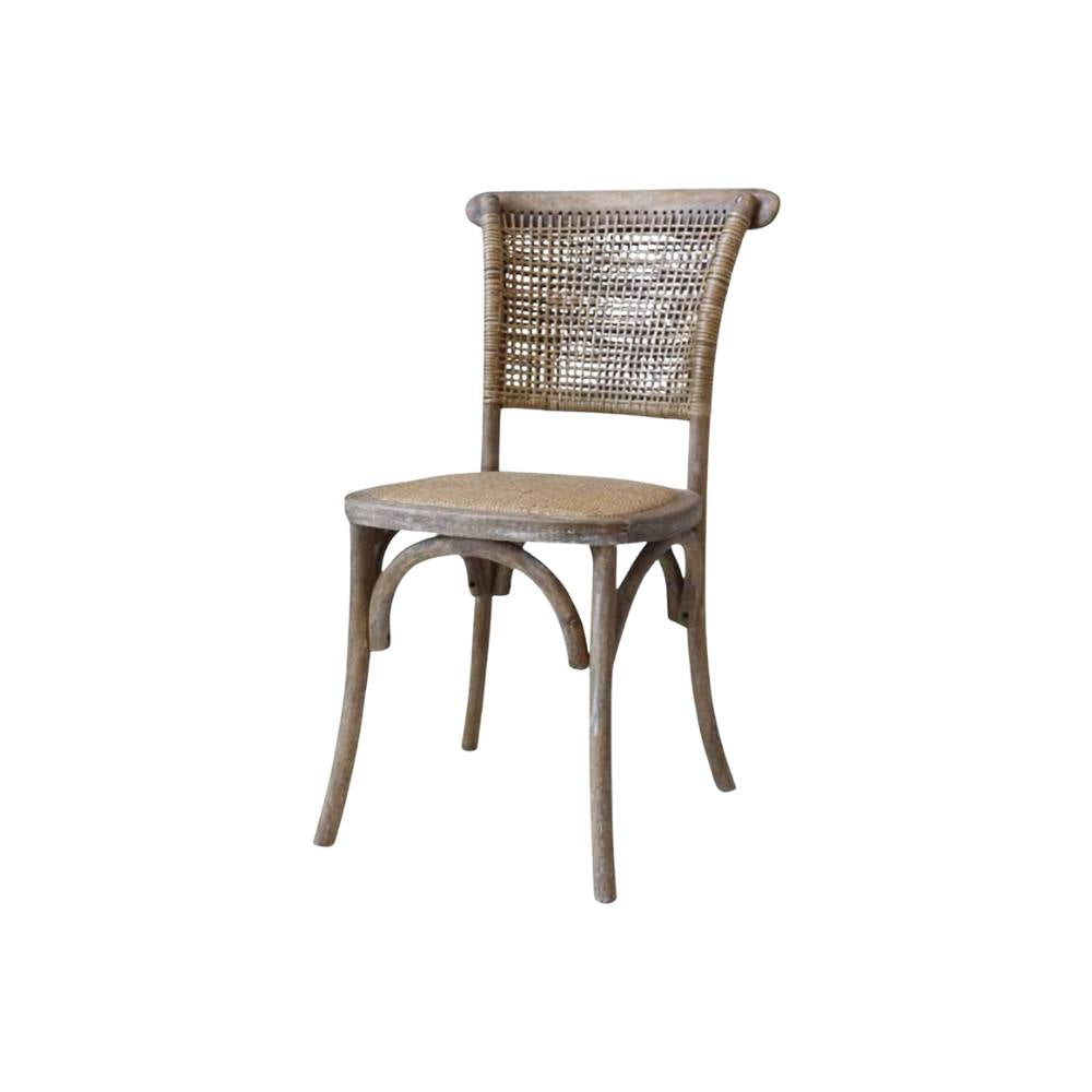 Chaise de salle à manger en osier français