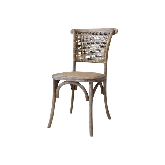 Chaise de salle à manger en osier français