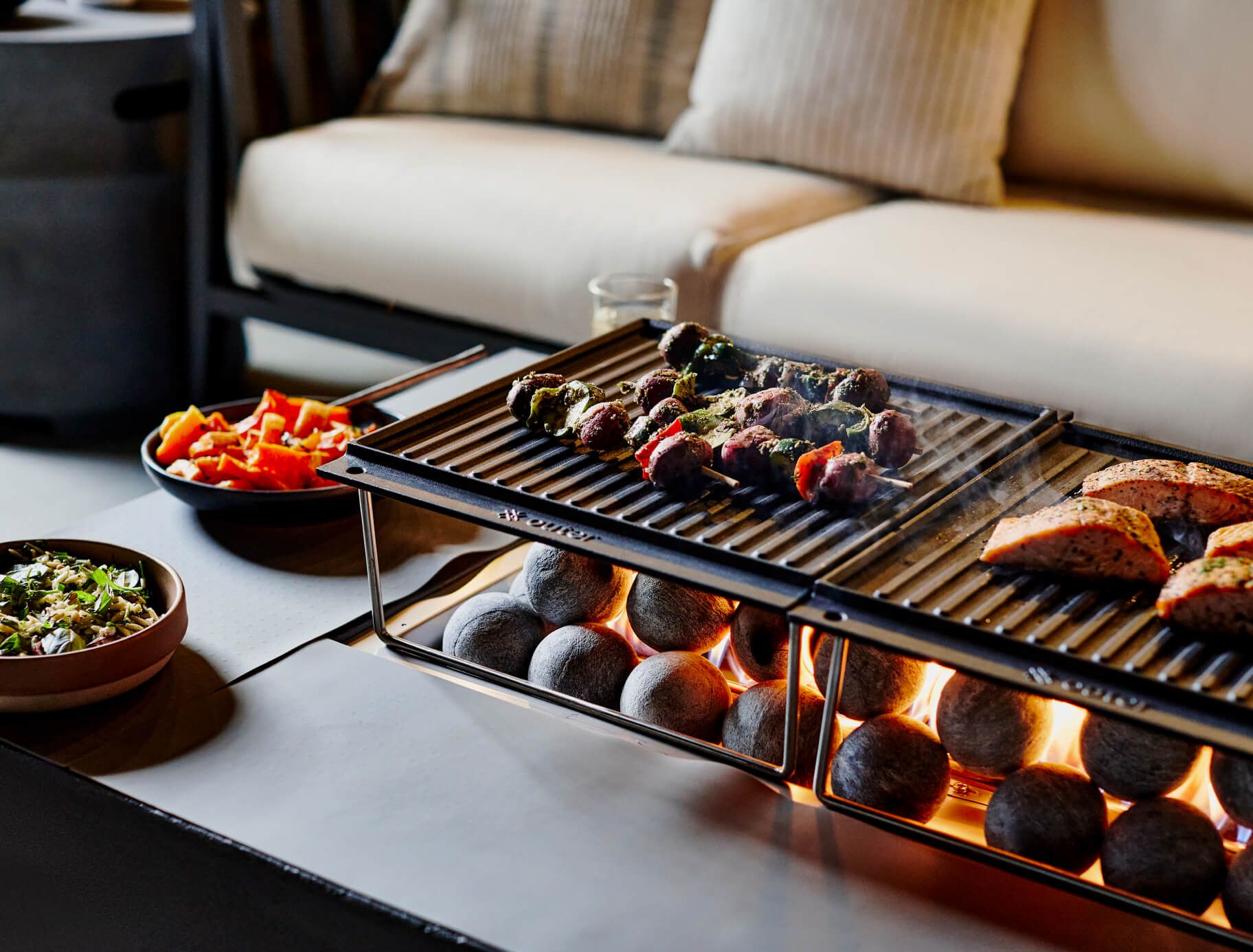 Ensemble de cuisson pour foyer OuterStone + couvercle de réservoir de propane - Carré