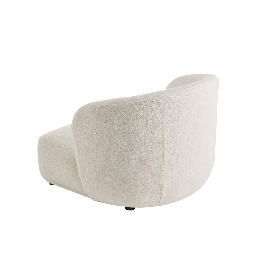 Fauteuil Leo large en tissu et mousse naturelle Blanc d'Ivoire