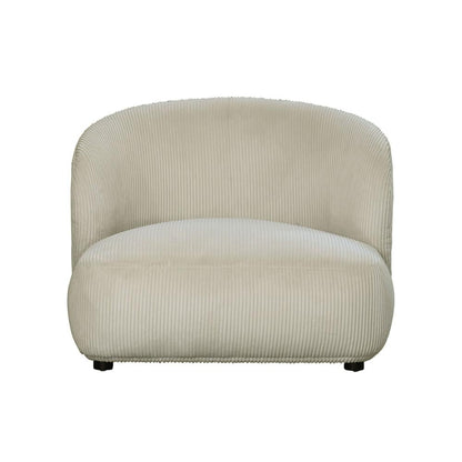 Fauteuil Leo large en tissu et mousse naturelle Blanc d'Ivoire