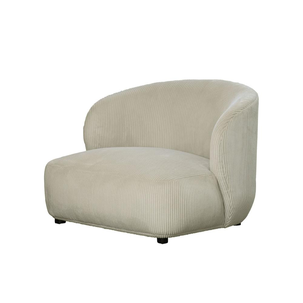 Fauteuil Leo large en tissu et mousse naturelle Blanc d'Ivoire