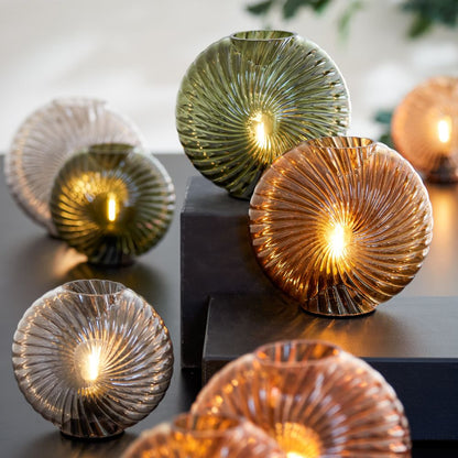 Lampe de table LED en verre marron