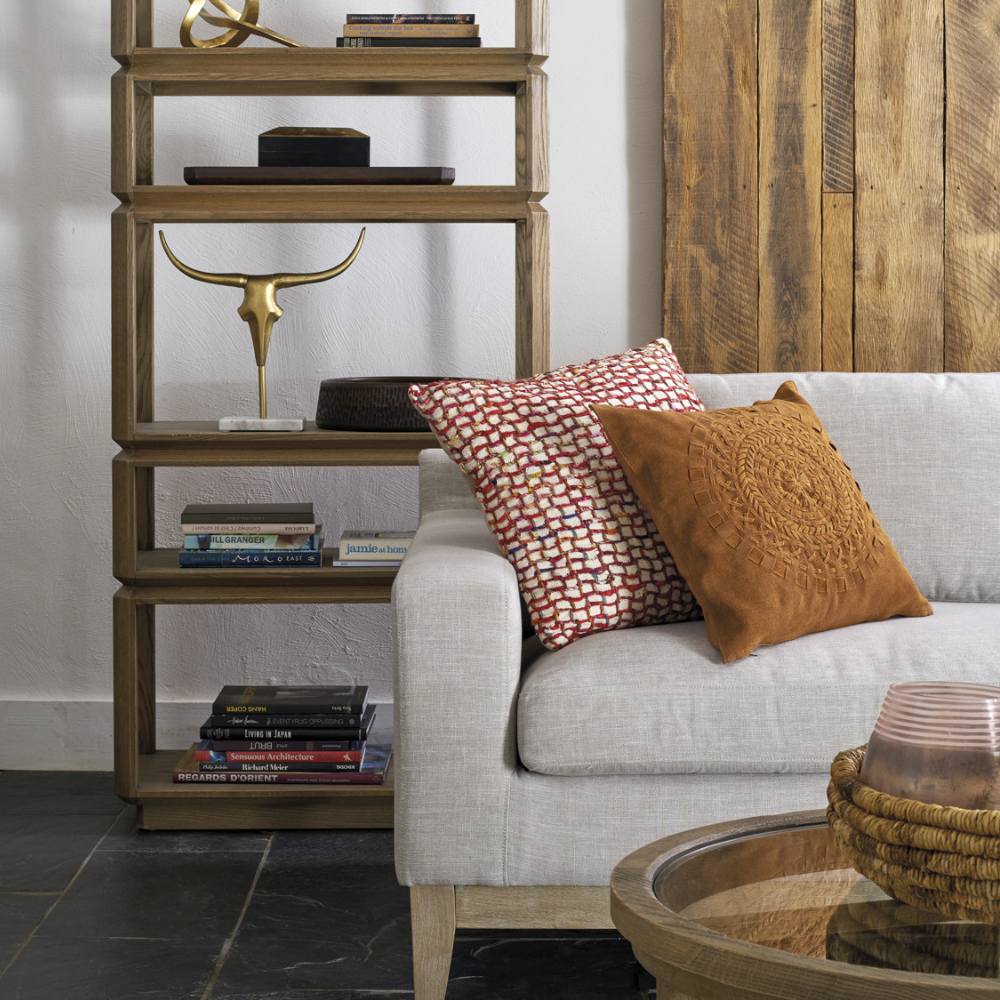 Canapé Leon - Canapé 3 places en lin avec garnissage en plumes et coussins amovibles