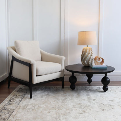 Fauteuil de luxe Mabel Linen Natural Foam