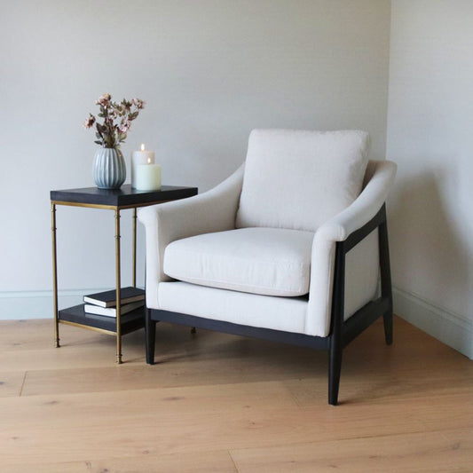 Fauteuil de luxe Mabel Linen Natural Foam