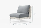 Chaise d'extérieur sans accoudoirs en osier à tissage ouvert
