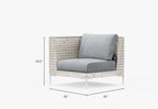 Fauteuil d'angle d'extérieur en osier à tissage ouvert - Gauche/Droite