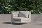 Fauteuil d'angle d'extérieur en osier à tissage ouvert - Gauche/Droite