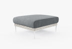 Pouf d'extérieur en osier à tissage ouvert