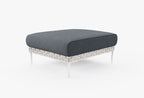 Pouf d'extérieur en osier à tissage ouvert