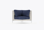 Chaise sectionnelle d'extérieur en osier à tissage ouvert