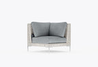 Chaise sectionnelle d'extérieur en osier à tissage ouvert
