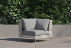 Chaise sectionnelle d'extérieur en osier à tissage ouvert