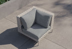 Chaise sectionnelle d'extérieur en osier à tissage ouvert