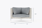 Chaise sectionnelle d'extérieur en osier à tissage ouvert