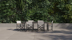 Table à manger rectangulaire d'extérieur en aluminium + 6 chaises de réalisateur en aluminium
