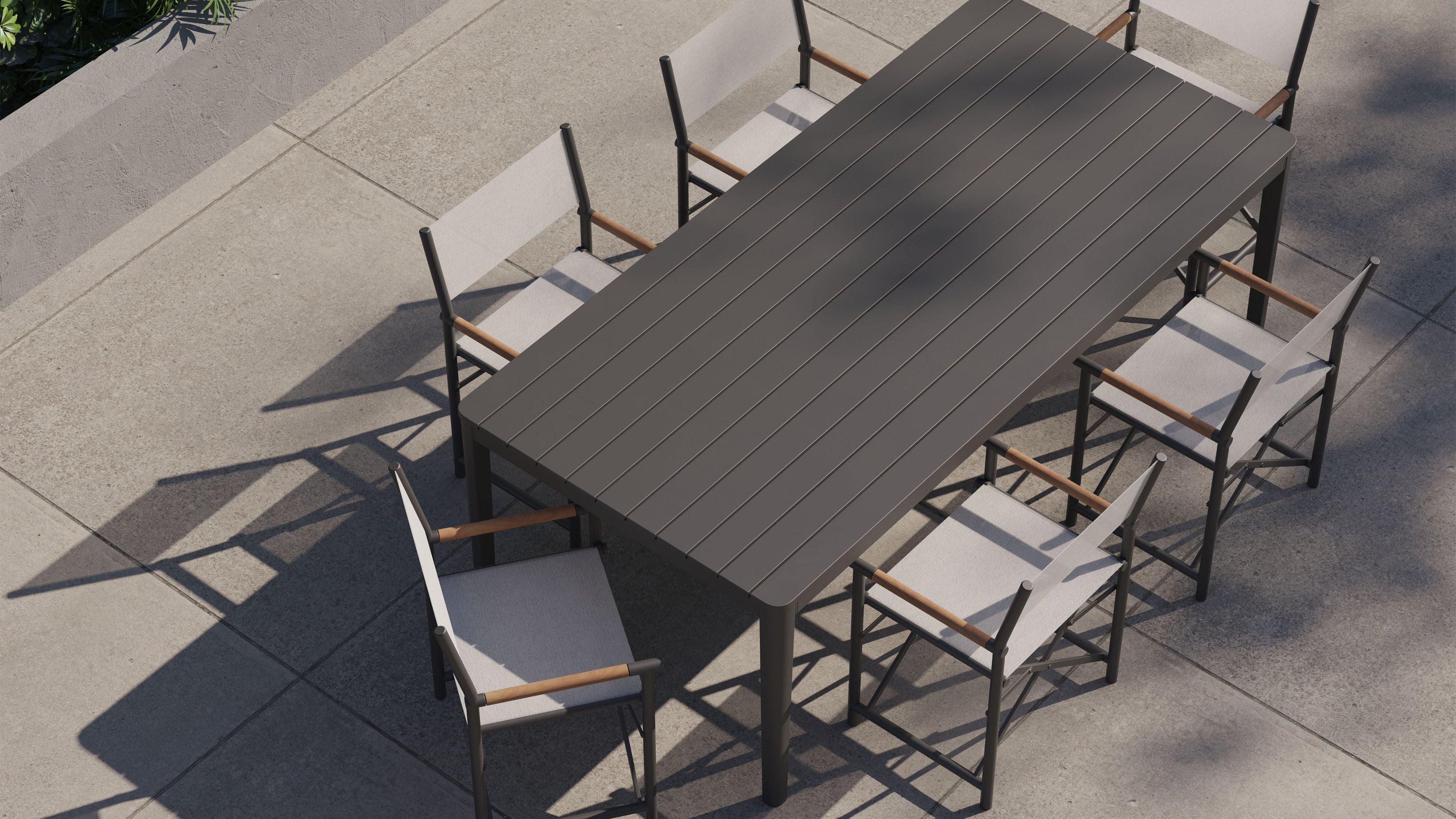 Chaise de directeur de salle à manger extérieure en aluminium