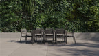 Table à manger rectangulaire d'extérieur en aluminium + 8 fauteuils 595