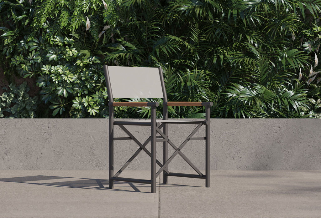 Chaise de directeur de salle à manger extérieure en aluminium