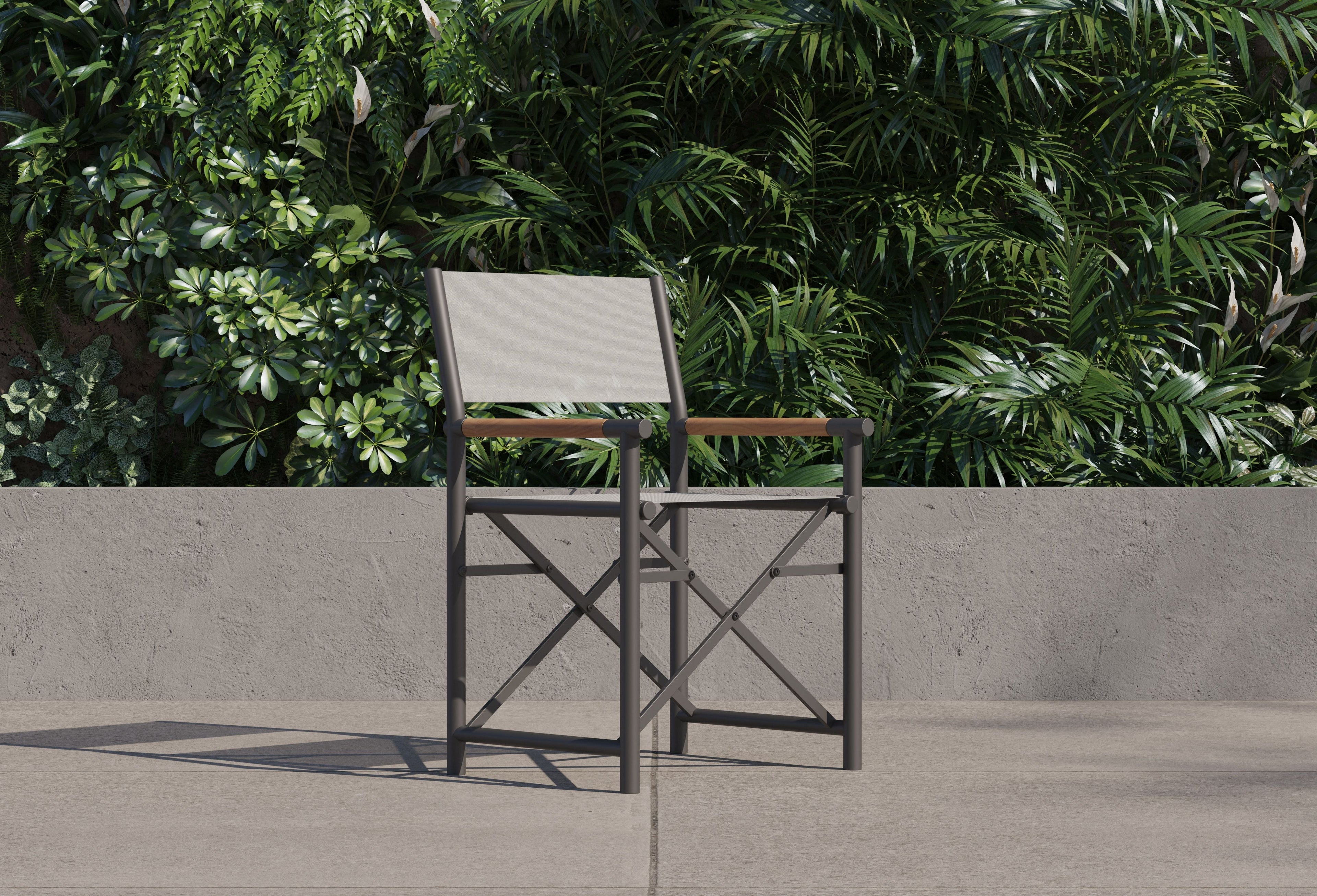 Chaise de directeur de salle à manger extérieure en aluminium