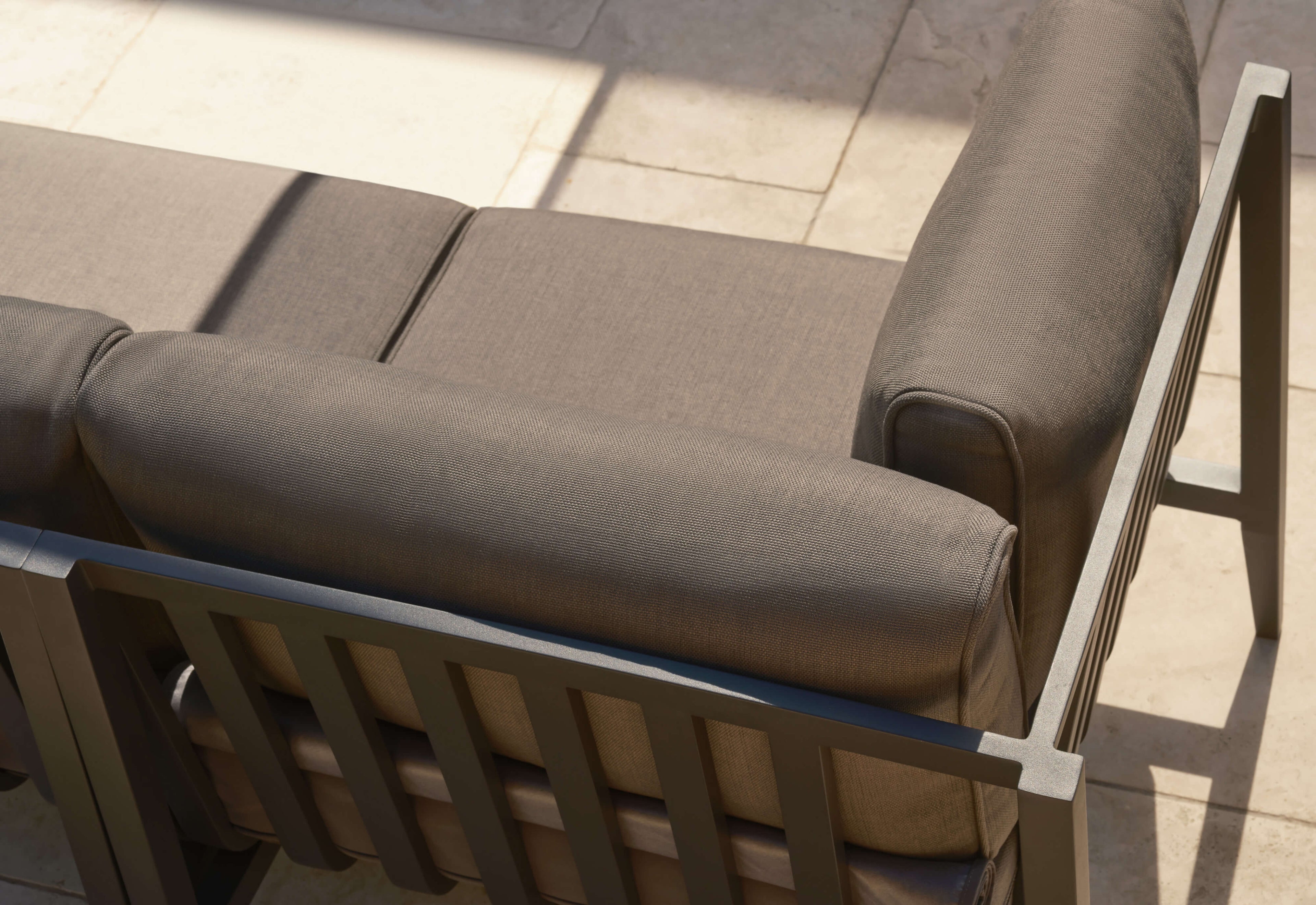 Chaise d'angle d'extérieur en aluminium anthracite - Gauche