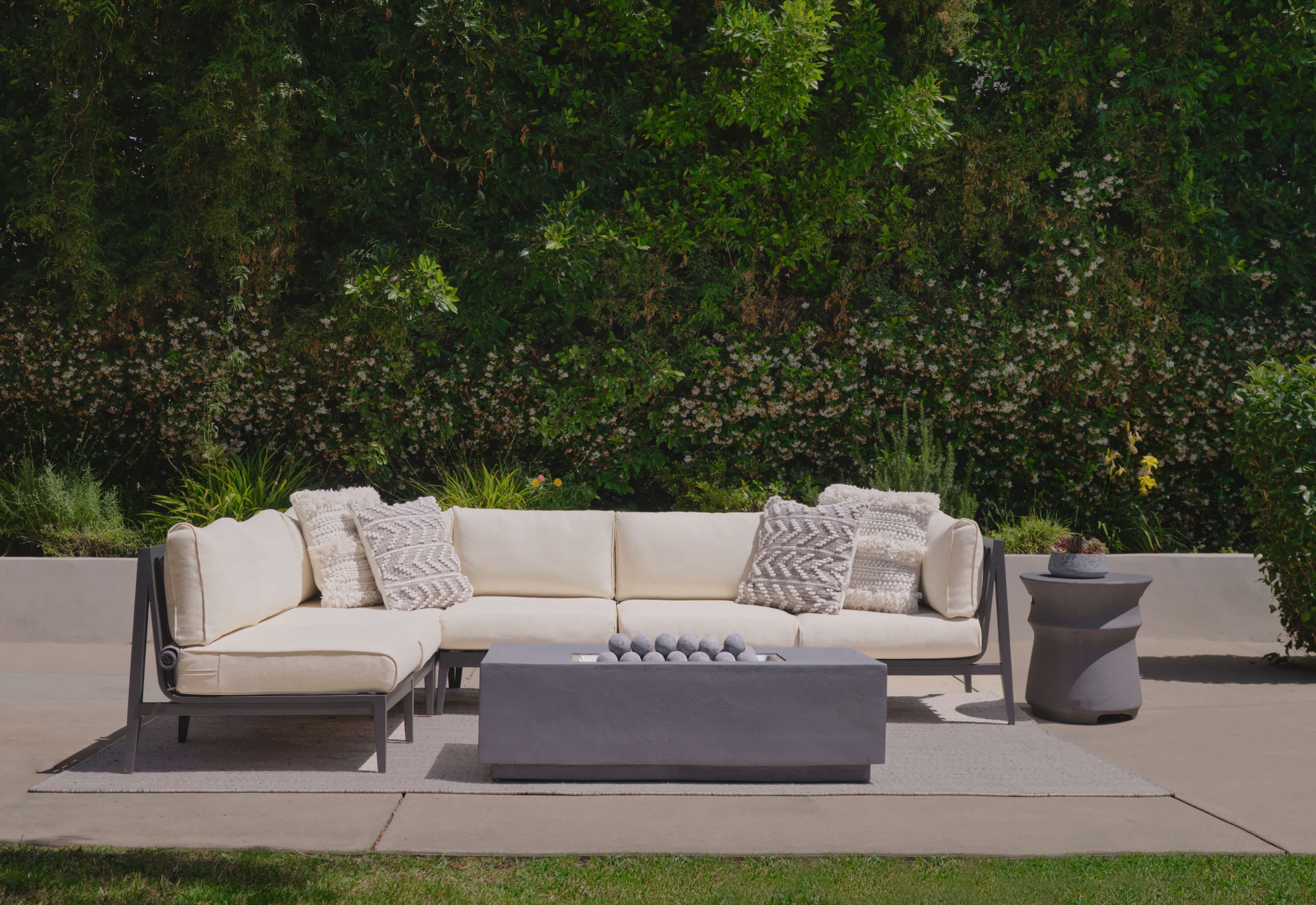 Chaise d'angle d'extérieur en aluminium anthracite - Gauche