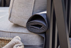Canapé d'extérieur en aluminium anthracite avec accoudoirs - 5 places