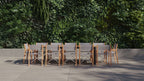 Table à manger extensible d'extérieur en teck et aluminium + 12 chaises de réalisateur en teck