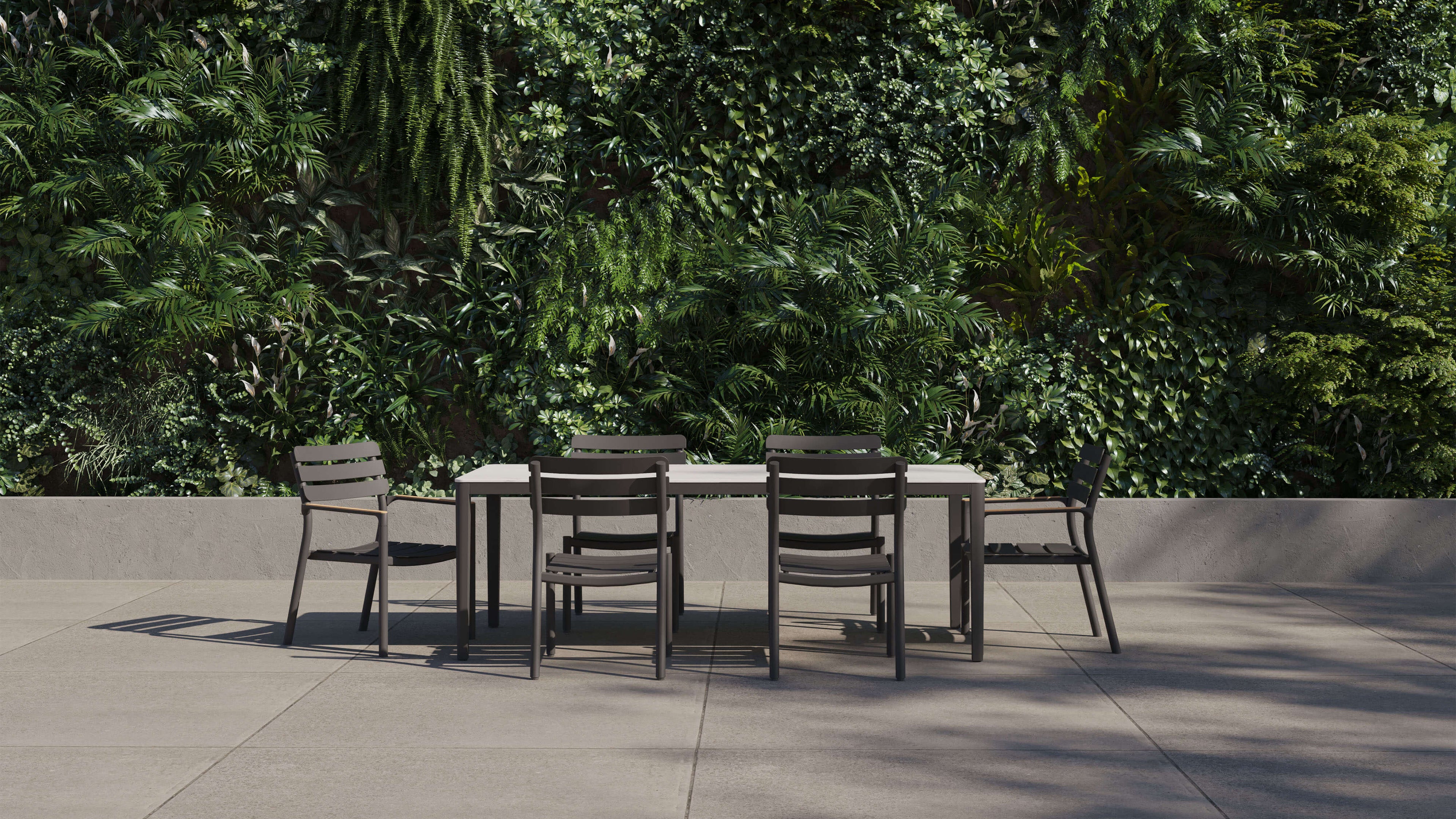 Table à manger d'extérieur OuterStone + 2 fauteuils 595 + 4 chaises sans accoudoirs 595